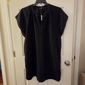 Banana Republic sz‎ XL black short slv shift dress NWT lightweight casual